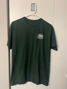 Vans Men's Dark Green 'Off The Wall' Logo Tee